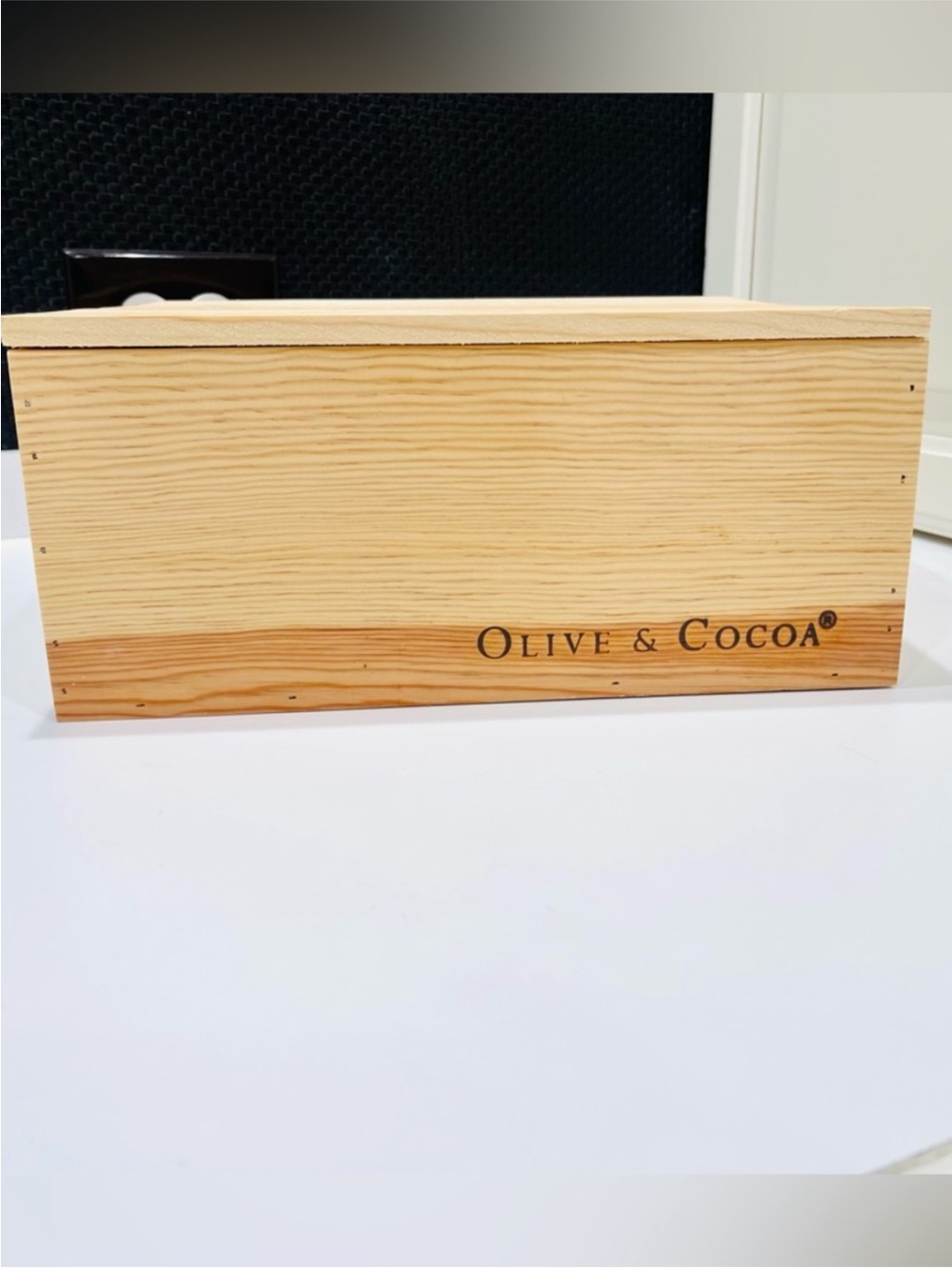 Olive & Cocoa Wooden Box - Natural Wood NWOT